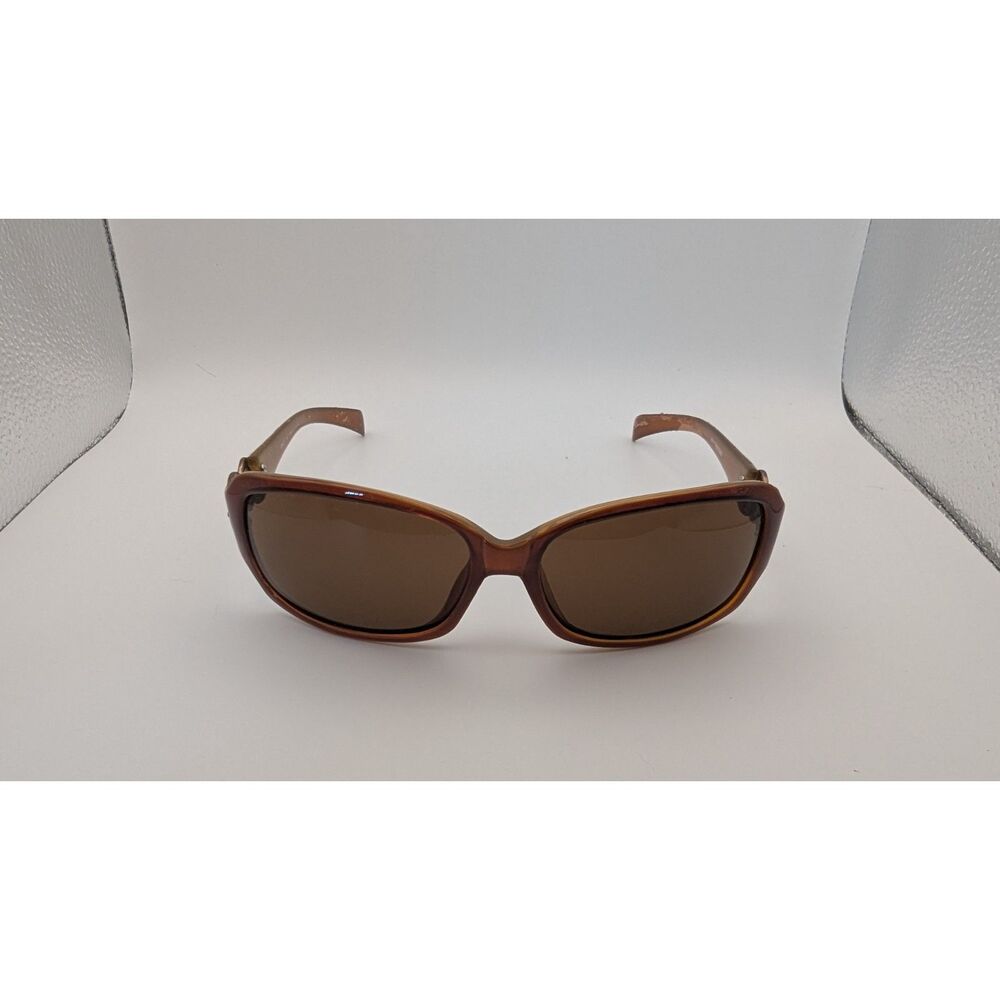 Brown Wrap Sunglasses Rhinestone Accent Hinges Retro Y2K Style